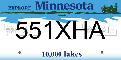 551XHA Minnesota License Plate