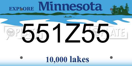 551Z55 Minnesota License Plate