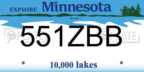 551ZBB Minnesota License Plate