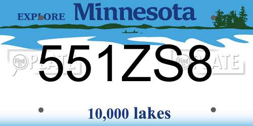 551ZS8 Minnesota License Plate