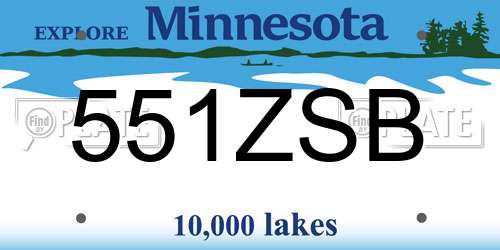 551ZSB Minnesota License Plate