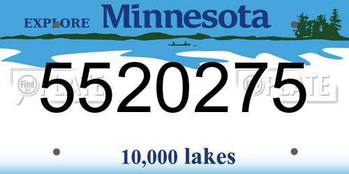 5520275 Minnesota License Plate