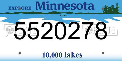 5520278 Minnesota License Plate