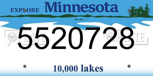 5520728 Minnesota License Plate