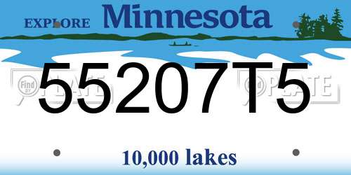 55207T5 Minnesota License Plate