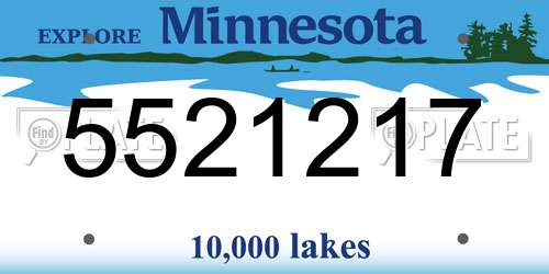 5521217 Minnesota License Plate