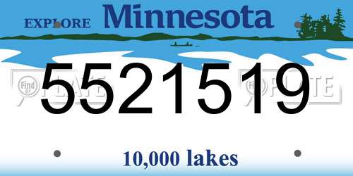 5521519 Minnesota License Plate