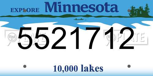 5521712 Minnesota License Plate