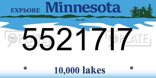 55217I7 Minnesota License Plate