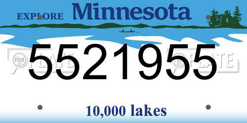 5521955 Minnesota License Plate