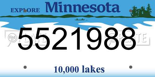 5521988 Minnesota License Plate