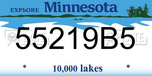 55219B5 Minnesota License Plate