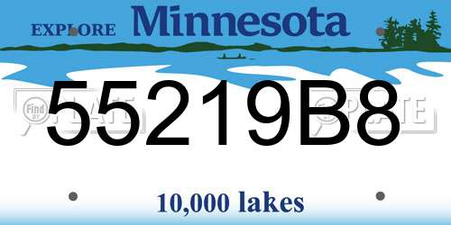 55219B8 Minnesota License Plate