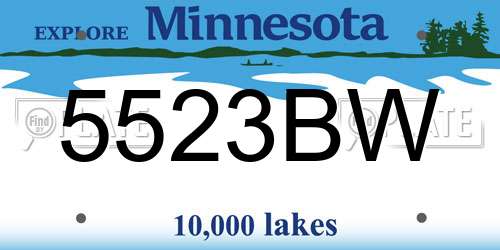 5523BW Minnesota License Plate