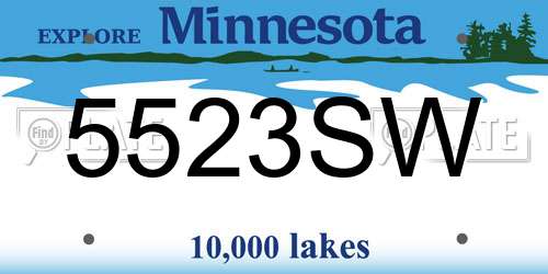 5523SW Minnesota License Plate