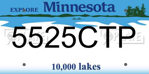 5525CTP Minnesota License Plate