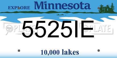 5525IE Minnesota License Plate