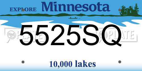 5525SQ Minnesota License Plate