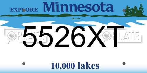 5526XT Minnesota License Plate