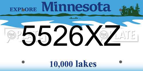 5526XZ Minnesota License Plate