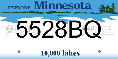 5528BQ Minnesota License Plate