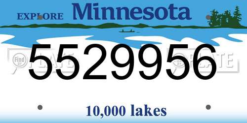 5529956 Minnesota License Plate