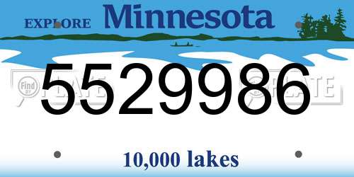 5529986 Minnesota License Plate