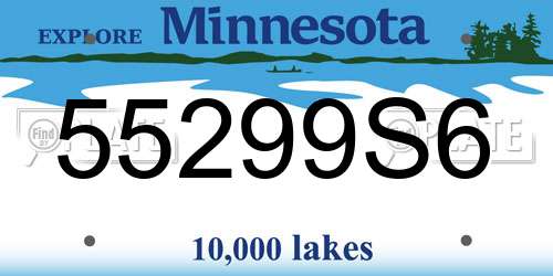 55299S6 Minnesota License Plate