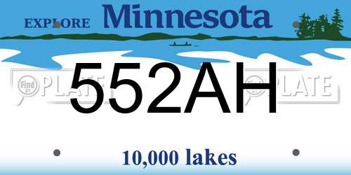 552AH Minnesota License Plate