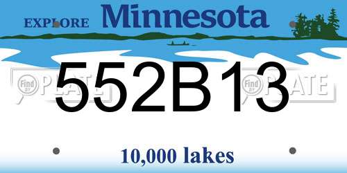552B13 Minnesota License Plate