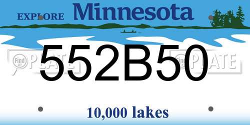 552B50 Minnesota License Plate