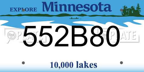 552B80 Minnesota License Plate