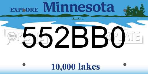 552BB0 Minnesota License Plate