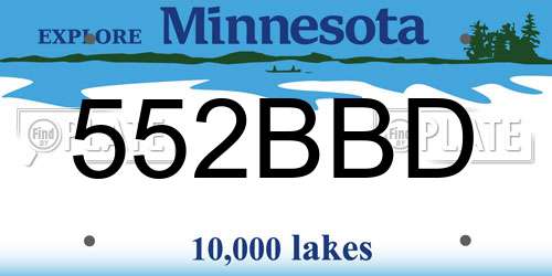 552BBD Minnesota License Plate