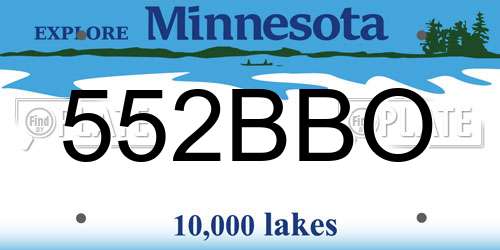 552BBO Minnesota License Plate