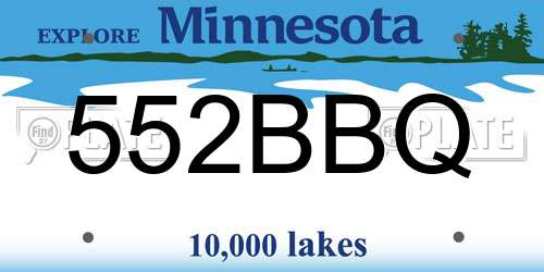 552BBQ Minnesota License Plate