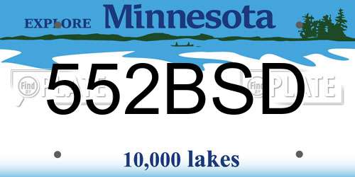 552BSD Minnesota License Plate