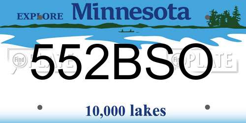 552BSO Minnesota License Plate