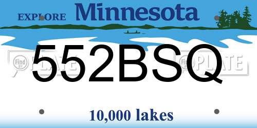 552BSQ Minnesota License Plate