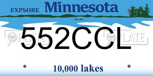 552CCL Minnesota License Plate
