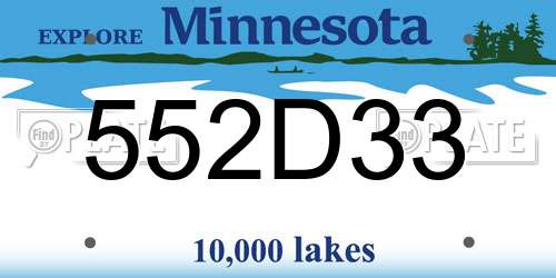 552D33 Minnesota License Plate