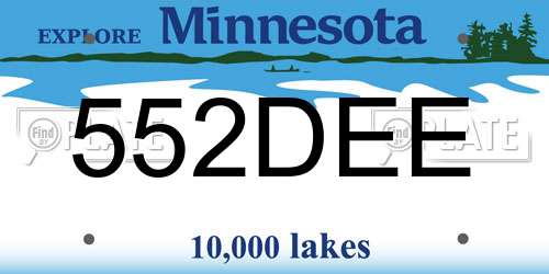 552DEE Minnesota License Plate