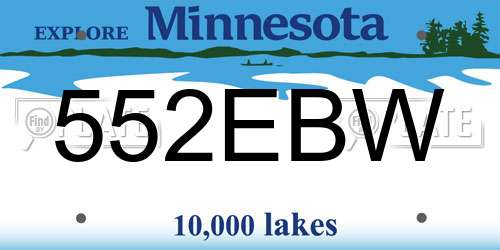 552EBW Minnesota License Plate