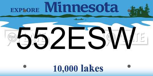 552ESW Minnesota License Plate
