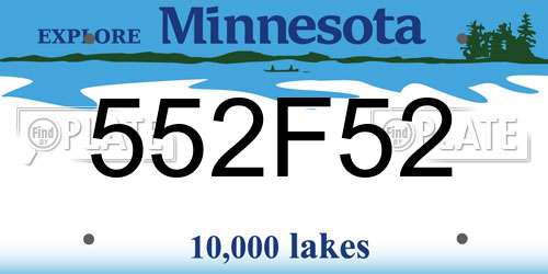 552F52 Minnesota License Plate