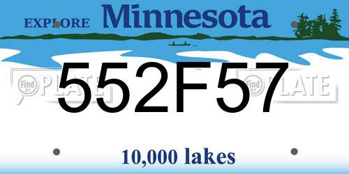 552F57 Minnesota License Plate