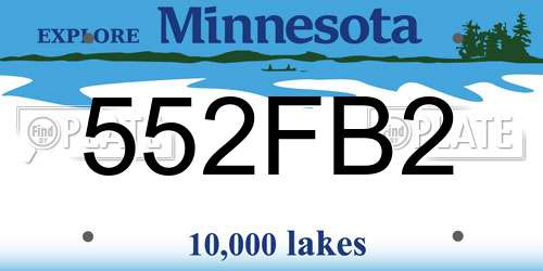 552FB2 Minnesota License Plate