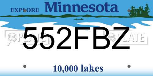 552FBZ Minnesota License Plate