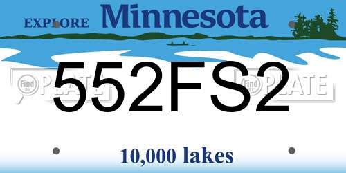 552FS2 Minnesota License Plate