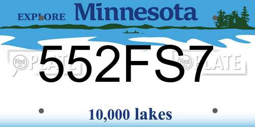 552FS7 Minnesota License Plate
